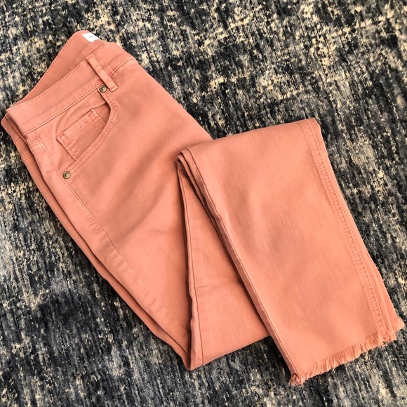 HP! Loft Frayed Hem Skinny Jeans Mauve NWT Women’s Size 25 - Picture 3 of 8